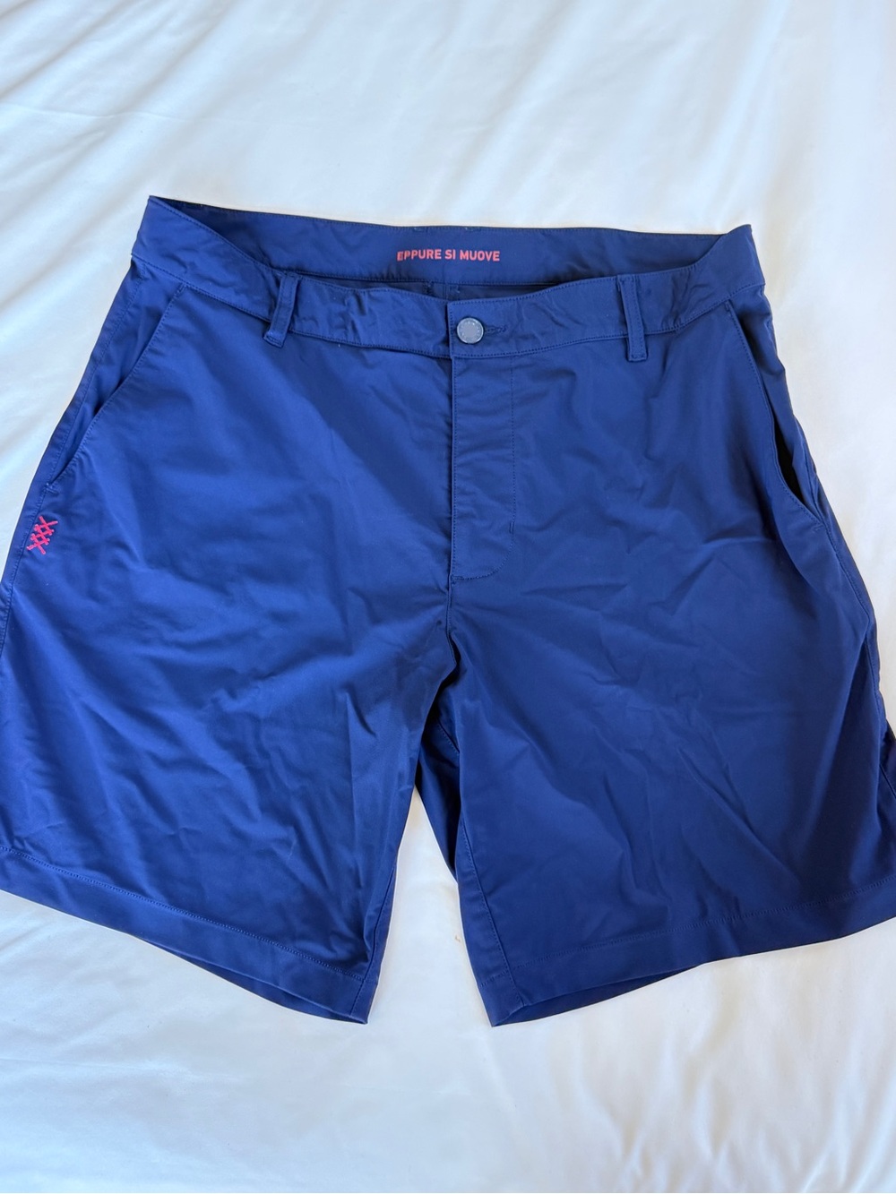 Rhône 8” Men's Navy flat front pocket Performance Shorts stretchy